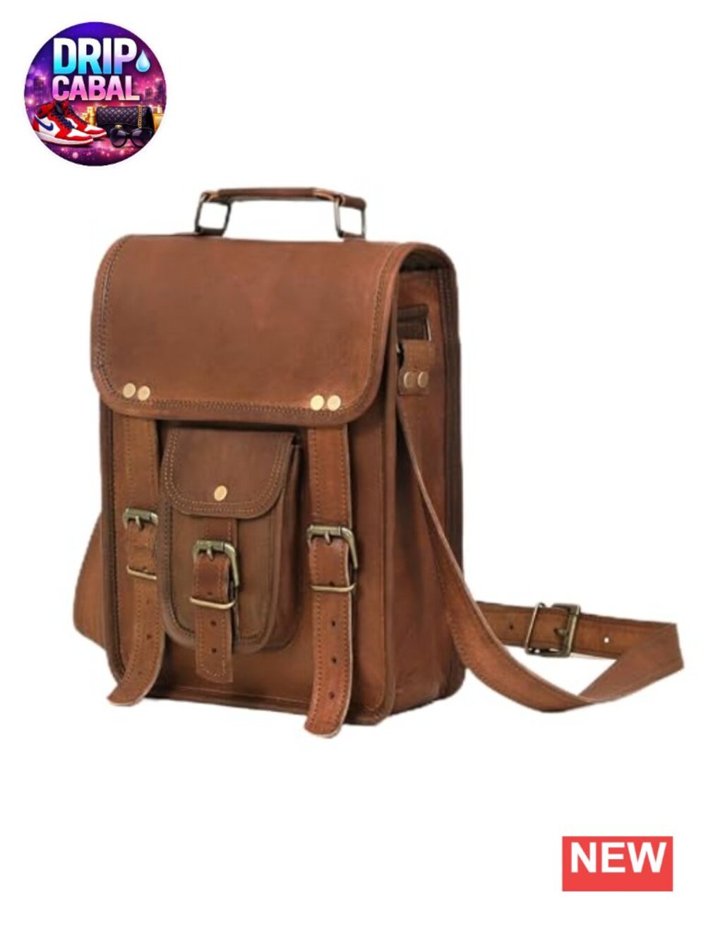 Genuine Leather Tablet Messenger Bag Crossbody Shoulder Satchel